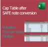 Cap Table | Calculation model for the conversion of a SAFE note | Excel Template