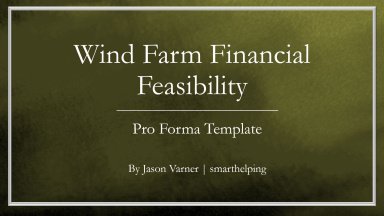 Wind Farm Startup Model - Renewable Energy