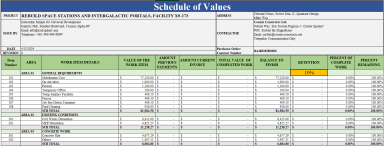 Project Schedule of Values Template for Construction and Engineering Projects