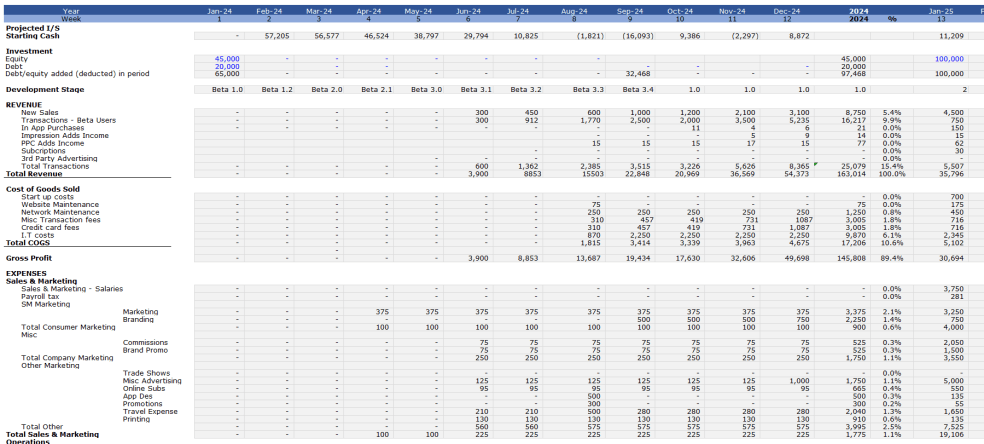 Fintech Mobile App Financial Model - Eloquens