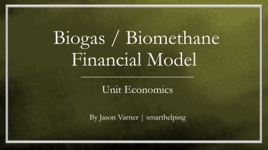 Biogas Financial Model - Scaling Up to 5 Facilities