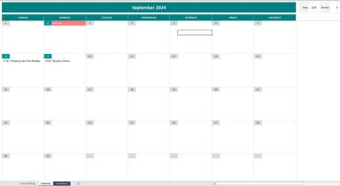 Monthly Calendar View