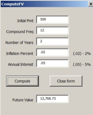 Future Value of Inflation Indexed Savings Plan Excel Model