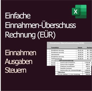 Profit determination for tax filing in Germany Einfache Einnahmen-Überschussrechnung - EÜR - Gewinnermittlung
