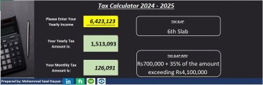 Tax Calculator in Excel (Pakistan)