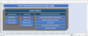 Automatic Batch wise Production Costing and Inventory Tracking Excel Spreadsheet