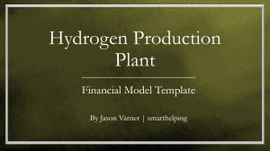 Hydrogen Synthesis Facility - 20 Year Financial Model