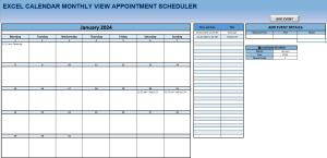 Dynamic Appointment Scheduler in Excel / Monthly Calendar View