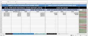 Automatic FIFO Inventory Costing for Single or Multi Products/Raw Materials on Excel Spreadsheets