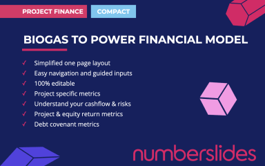 Biogas to Power Financial Model Template - one page model
