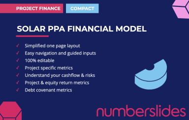 Solar PPA Financial Model Template - one page model