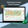 Monthly Mood Tracker Excel Template | Colorful Emotion Tracking & Analysis | Easy-to-Use Dynamic Template for Personal M