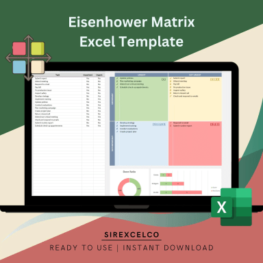 Eisenhower Matrix Task Management Excel Template | Organize & Prioritize | Task Priority Matrix, Decision Matrix