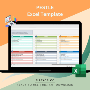 Pestle Analysis Template | Excel Template | Business Tool Project Planner | Project Management Analysis Tool