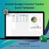 Dynamic Income Tracker Budget Excel Template | Track, Budget & Visualize Income by Type | Customizable Reports