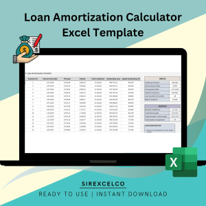 Loan Amortization Calculator Excel Template, Detailed Loan Repayment Schedule, Mortgage Principal & Interest