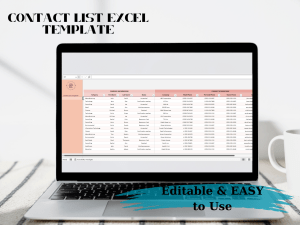 Contact List Tracker Excel Template | Easily Save and Organize Your Contacts in One Place | Dynamic User-Friendly
