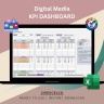 Digital Media KPI Report Excel Template | Track Monthly & Cumulative Metrics | Dynamic Charts and Performance Analysis