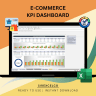 E-commerce KPI Dashboard Excel Template | Track & Compare E-commerce Metrics | Monthly Cumulative Performance Dashboard