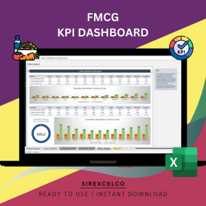 FMCG KPI Report Excel Template | Dynamic Monthly & Cumulative Metrics Tracker | Target vs Actual Performance Analysis
