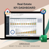 Real Estate KPI Dashboard Excel Template | Dynamic Real Estate Performance Tracker | Monthly & Cumulative KPI Metrics An