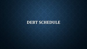 Debt Schedule Template