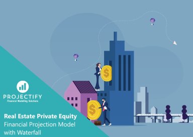 Real Estate Private Equity Fund Financial Projection Model with Distribution Waterfall.