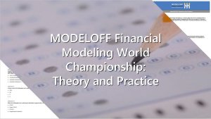 2013 Round 1: Theory and Practice