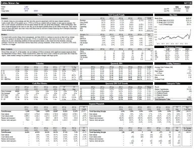Automated Stock Two-Pager w/ Historical Valuation Charts (Bloomberg Formulas)