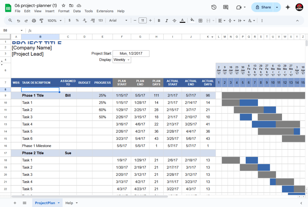 Project Management EXCEL Templates - Eloquens