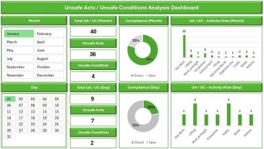 Unsafe Acts/Unsafe Conditions Analysis Excel Dashboard