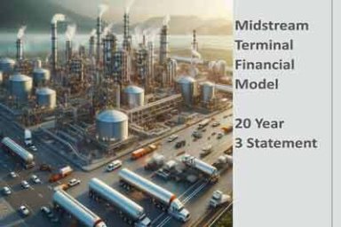 Midstream Oil & Gas Financial Model 20 Year 130 tab Excel Workbook