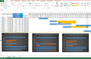 Multipurse Gantt Chart+ Formatted Cells Template