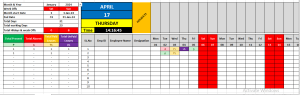 Excel attendance sheet