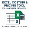Excel Costing & Pricing Tool for Handmade Products – Materials-Based Calculator