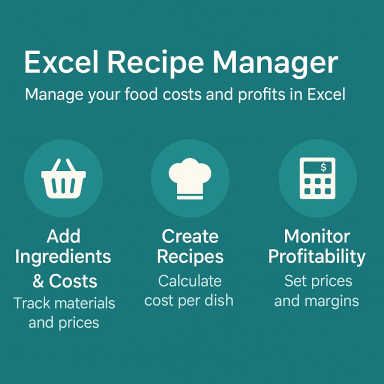 XL Recipe Manager – Advanced Excel App for Costing, Nutrition & Inventory