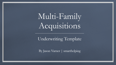 Multi-family Acquisitions Model - Includes Forward Assumptions, Waterfall, T12, and More