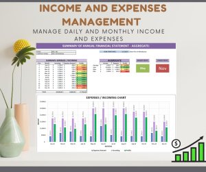 Annual Income & Expense Tracker | Profit and Loss Statement for Personal and Business Use