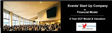 Events Company Start Up Financial Model (5 Yrs (Monthly) DCF and Valuation)