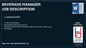 Job Description Beverage Manager - Word Document.