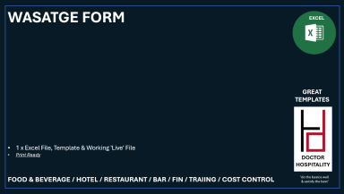 F&B Wastage Report Daily Record Form