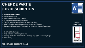 Job Description Chef De Partie - Word Document