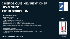Job Description Restaurant Chef CDC - Word Document