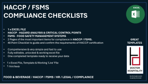 F&B HACCP FSMS - Food Safety Management System Checklist - Excel File