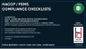 F&B HACCP FSMS - Food Safety Management System Checklist - Excel File