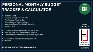 FREE Personal Monthly Budget