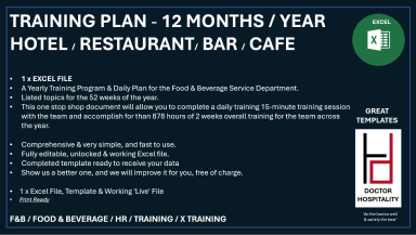 F&B Service Yearly Training Program Outline