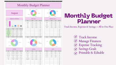 Monthly Budget Planner in Excel | Track Income, Expenses & Savings