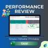 Performance Review Template | Excel Employee Evaluation Form | Monthly - Quarterly - Annual Reviews | Employee Appraisal