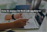 How to assess CVs from job applicants